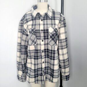 Telluride Sherpa Lined Plaid Flannel Shacket Jacket Cozy Cabincore Layer